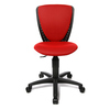 Roter Kinderdrehstuhl mit ergonomischer Rückenlehne und verstellbarem Sitz.