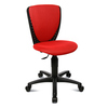Roter Kinderdrehstuhl mit ergonomischer Rückenlehne und verstellbarem Sitz.