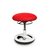 Neonroter Kindersitzhocker mit ergonomischer Sitzfläche und stabiler Fußplatte.