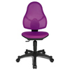 Violetter Kinderdrehstuhl mit ergonomischer Rückenlehne und beweglicher Sitzfläche.