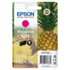 Epson Tintenpatrone 604 in Magenta, verpackt auf einer Blisterkarte mit Ananas-Hintergrund.