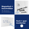 Glasboard in brillantweiß, magnetisch und beschreibbar, mit dekorativen Inhalten.