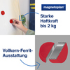 Rote Magneten mit Vollkern-Ferrit-Ausstattung zur Befestigung an einer Tafel.