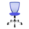 Blauer Kinderdrehstuhl mit ergonomischer Netzrückenlehne und gepolstertem Sitz.