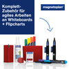 Starterset mit Zubehör für Whiteboards und Flipcharts in rot und blau auf weißem Hintergrund.