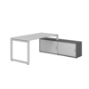 Hammerbacher Schreibtischkombination RSE16 Farbe der Tischplatte grau Farbe des Korpus graphit Farbe des Gestells silber grau Produktbild pa_produktabbildung_1 S