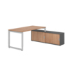 Hammerbacher Schreibtischkombination RSE16 *Farbe der Tischplatte nussbaum* *Farbe des Korpus graphit* *Farbe des Gestells silber* nussbaum Produktbild pa_produktabbildung_1 S