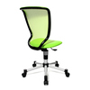 Grüner Kinderdrehstuhl mit ergonomischer Netzrückenlehne und stabilen Fußrollen.