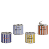 Duftkerzen in verschiedenen Dosen mit gestreiftem Design, Duftnote Citronella.