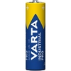 Batterie Varta INDUSTRIAL PRO AA in blauer Verpackung mit gelben Elementen, stehend.