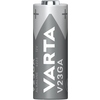 Alkaline-Batterie V23GA in Silber mit+ und - Zeichen auf der Ober- und Unterseite.