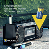Varta Batterie D/Mono in der Nähe eines Kassettenrekorders, mit Hinweis auf hohen Stromverbrauch.