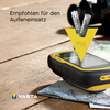 Zwei Varta Lithium-Batterien werden neben einem GPS-Gerät auf einer Karte abgebildet.