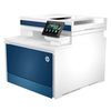 HP Multifunktionsgerät mit Touchscreen, Farbdruck, in weiß-blauer Ausführung.