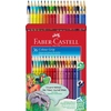 Faber-Castell Buntstiftset mit 36 wasservermalbaren Farbstiften in einer roten Verpackung.