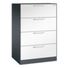C+P Hängeregistraturschrank Asisto 800 x 1.310 x 435 mm (B x H x T) 2-bahnig schwarzgrau verkehrsweiß Produktbild pa_produktabbildung_1 S