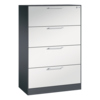C+P Hängeregistraturschrank Asisto 800 x 1.310 x 435 mm (B x H x T) 2-bahnig schwarzgrau lichtgrau Produktbild pa_produktabbildung_1 S