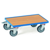 Eurokasten-Roller mit Holz-Boden und Winkelstahlrahmen, ausgestattet mit Rillenkugellager-Rollen.