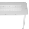 Stehleuchte in silbergrau mit LED-Diffusor und drei Beinen, geeignet für indirekte Beleuchtung.