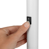 Hansa Stehleuchte Capella in silbergrau mit Push-Dimmer-Funktion an der Stange.