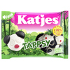 Vegane Schaumzucker-Pandas mit schwarz-weißer und roter Farbgestaltung in Verpackung.