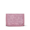 Satch Geldbörse im rosa Design mit Blütenmuster und einseitigem Logo.