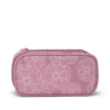 Schlampermäppchen mit floralem Design in Rosa, seitliche Ansicht.