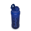 Blaue Satch Trinkflasche XL mit Deckel und Haltegriff, in aufrechter Position.