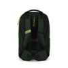 Schulrucksack in Urban Green mit Rückenansicht und gepolsterten Trägern.