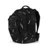 Schwarzer Satch Schulrucksack Match Plus mit sportlichem Design und reflektierenden Mustern.