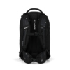 Schwarzer Schulrucksack mit sportlichem Design und verstellbaren Trageriemen, Frontansicht.