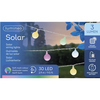 Dekorative Solarleuchte mit 30 mehrfarbigen LEDs auf einer 290 cm langen Lichterkette.