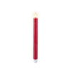 LED-Kerze in Weihnachtsrot mit Flackereffekt, Höhe 24,5 cm und Durchmesser 2,2 cm.