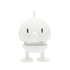 Dekorationsfigur HOPTIMIST Soft Bumble S in Weiß mit runder Form und mattem Finish.
