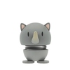 HOPTIMIST Dekorationsfigur Soft Rhino in rundem, grauem Design mit sichtbarem Federmechanismus.