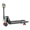 Robuster fetra Hubwagen mit ergonomischem Griff und reflektierenden Logo-Aufklebern.
