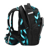 Schulrucksack COOCAZOO BYTE Laser Lights in seitlicher Ansicht mit geometrischem Muster.