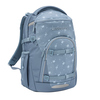 COOCAZOO Schulrucksack BYTE Bloomy Daisy in Blau mit floralem Design und mehreren Taschen.