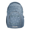 Schulrucksack COOCAZOO BYTE Bloomy Daisy in blauer Farbe mit floralem Muster und mehreren Fächern.