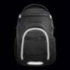 Schwarzer COOCAZOO Schulrucksack BYTE mit reflektierenden Flächen und Fronttasche.