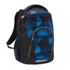 Schulrucksack COOCAZOO BYTE in blau-schwarzer geometrischer Musterung mit ergonomischem Design.