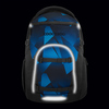 Schulrucksack COOCAZOO BYTE in Blau mit reflektierenden Flächen und verstellbaren Gurten.