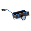 Handwagen aus Stahlrohr mit wasserfester Sperrholz-Ladefläche und rollenlagergelagerten Rädern.