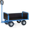 Handwagen aus Profilstahl mit wasserfestem Sperrholz und pannensicheren Rädern.