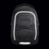 Schulrucksack COOCAZOO PORTER in Schwarz mit reflektierenden Streifen und zwei großen Fächern.