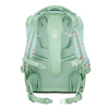Schulrucksack in mintgrün mit bunten Punkten, ergonomischem Design und verstellbaren Riemen.