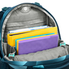 Schulrucksack MATE von COOCAZOO mit sichtbaren Fächern für Hefte und Bücher im Innenraum.