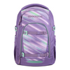 Schulrucksack COOCAZOO MATE in lila mit satiniertem, diagonalen Muster und mehreren Fächern.