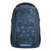 Schulrucksack MATE von COOCAZOO in Blau mit kreisförmigem Muster und verstellbaren Riemen.