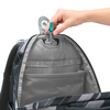 Innenansicht eines COOCAZOO Schulrucksacks MATE Dark Race mit geöffnetem Hauptfach und Organizer.